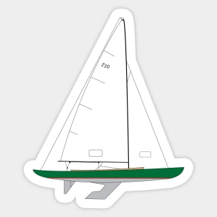 International 210 Sailboat - Green Sticker